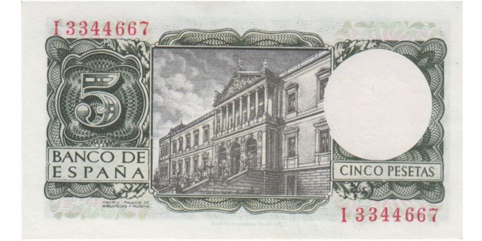 F446K -  5 Pesetas 22-7-1954 SC Serie A/V