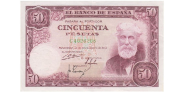 F460G - 50 Pesetas 31-12-1951 EBC- , serie A/E