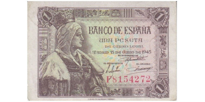 F420H - 1 Peseta 15-6-1945 EBC-  serie A/N