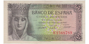 F436H- 5 Pesetas 13-2-1943 EBC- serie A/J