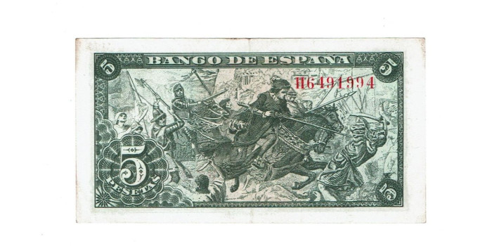 F438H - 5 Pesetas 15-6-1945, EBC  serie A/L