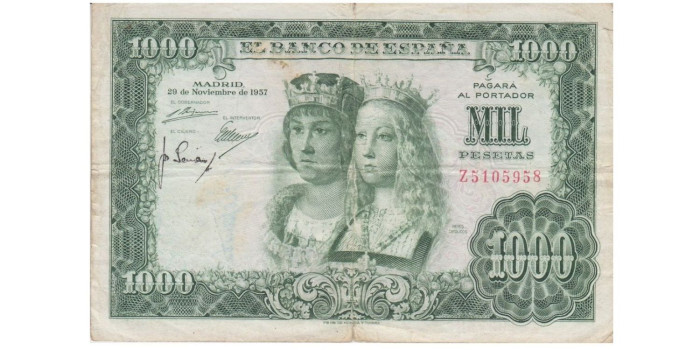 F494E - 1000 Pesetas 29-11-1957 MBC serie A/ 1Z