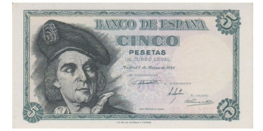 F442K - 5 Pesetas 5-3-1948, SC, serie A/N