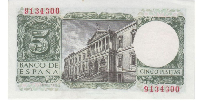 F445K - 5 Pesetas 22-7-1954 SC Sin Serie