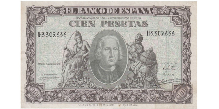 F463C - 100 Pesetas 9-1-1940 BC  serie A/I