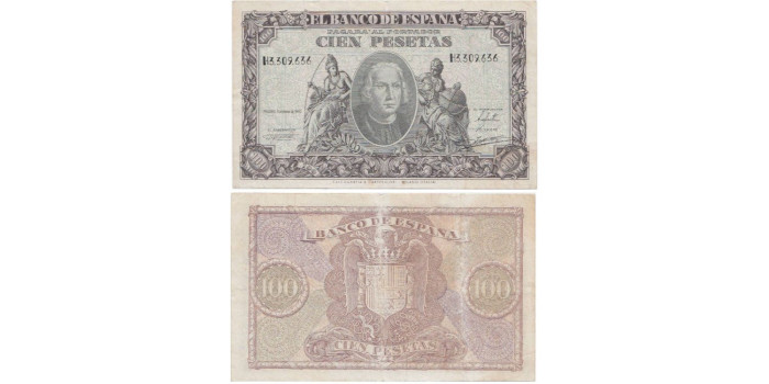 F463E - 100 Pesetas 9-1-1940 MBC  serie A/H