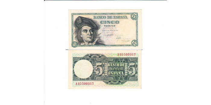F442H - 5 Pesetas 5-3-1948, SC, serie A