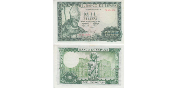 F496F - 1000 Pesetas 19-11-1965 MBC+ ,  serie A/Z