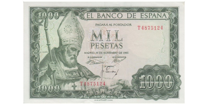 F496H - 1000 Pesetas 19-11-1965 EBC ,  serie A/Z