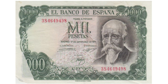 F498F.0 - 1000 Pesetas 17-9-1971 MBC+.  ERROR