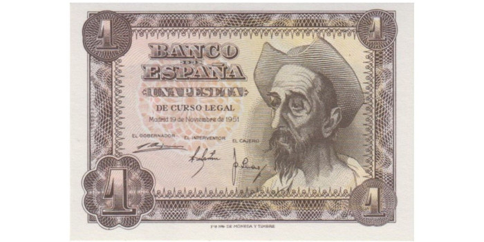 F423k - 1 Peseta 19-11-1951 SC sin serie