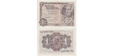 F422G - 1 Peseta 19-6-1948 EBC serie A/O Lote de 10 billetes