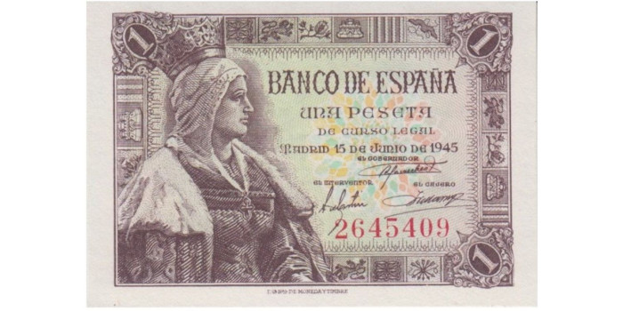 F419K.- 1 Pesetas 15 de Junio1945 sin serie SC