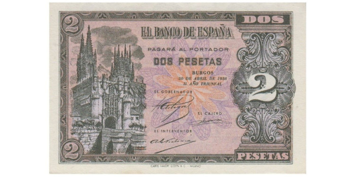 F428K.- 2 Pesetas 30 de Abril 1938 SC serie A/N