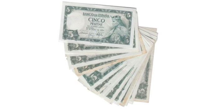 F446L - Lote x 20 -5 Pesetas 22 de Julio 1954  MBC/EBC-