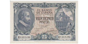F451I 25 Pesetas 9 de Enero 1940 EBC+
