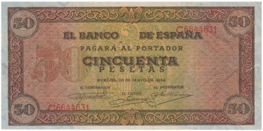 F457I.-50 Pesetas 20 de Mayo 1938 EBC+