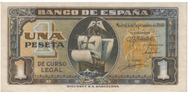 F416 E - 1 Peseta 4-9-1940 Serie A / I  MBC