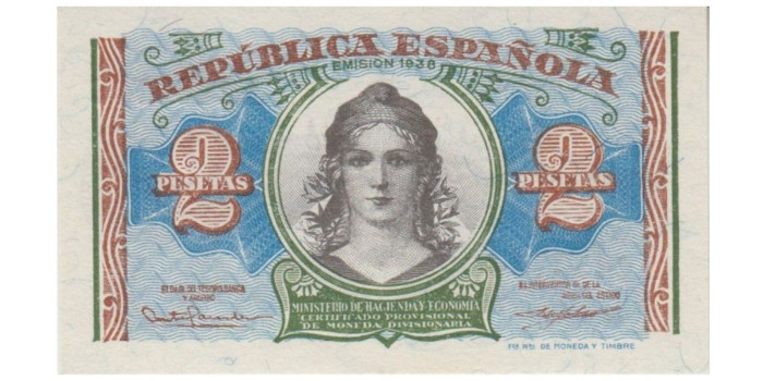 F399K - 2 Pesetas 1938 SC  serie A/B