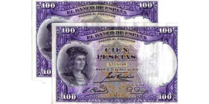 F356F - 100 Pesetas 25-4-1931 SC- pareja  sin serie