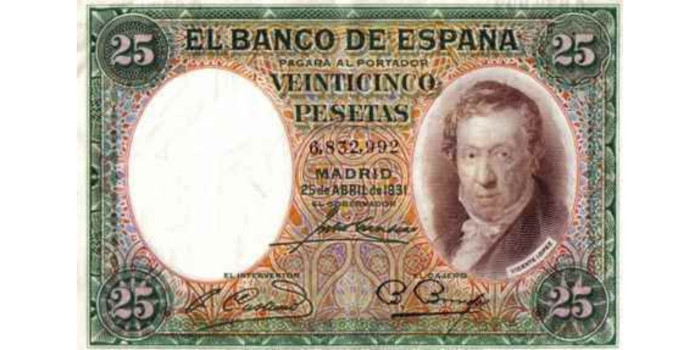 F354E - 25 Pesetas 25-4-1931 MBC+,  sin serie