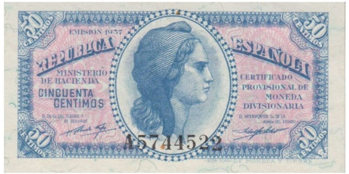 F395K - 50 Céntimos 1937 Serie A/B SC