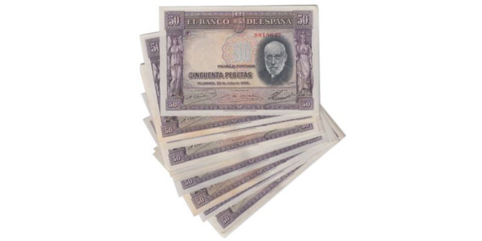 F363L.- Lote x 20 - 50 Pesetas 22 de Julio 1935  MBC/EBC-