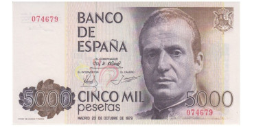 F514K - 5000 Pesetas 23-10-1979 SC sin serie
