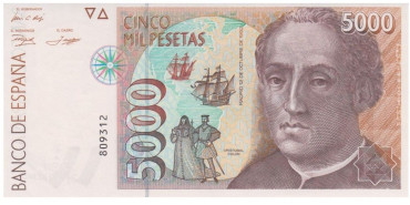 F516K - 5000 Pesetas 12-10-1992  Sin Serie - SC
