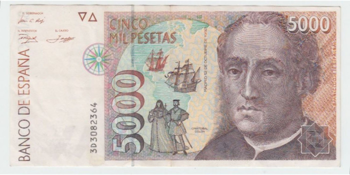 F517K- 5000 Pesetas 12-10-1992 SC serie A/6Z