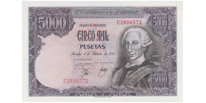 F513K - 5000 Pesetas 6-2-1976 SC  serie A/2N