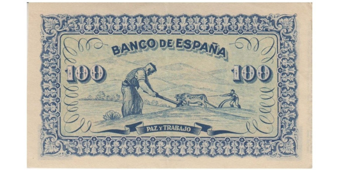 F387f.- Banco de España- Gijon 100 Pts 1937 MBC+