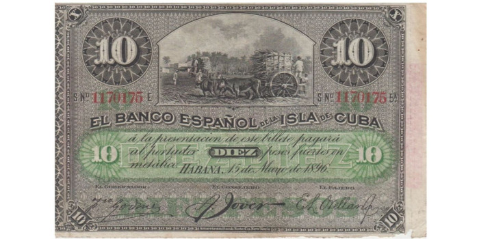B. E.- CUBA 10 Pesos 15-5-1896