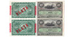 B. E. -CUBA, I0 Pesos, 15-5-1896 SC STRIP OF 4 BILLS