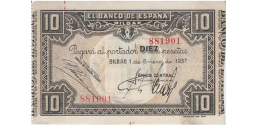 F376H1.- BANCO ESPAÑA-BILBAO 10 Pts 1-1-1937 EBC SIN SERIE