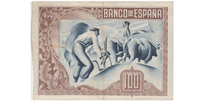 F379F2.- BANCO ESPAÑA-BILBAO 100 Pts 1-1-1937 MBC+ SIN SERIE