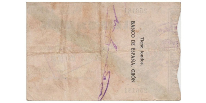 F383B.- BANCO ESPAÑA-GIJON 10 Pts 5-11-1936 RC SIN SERIE