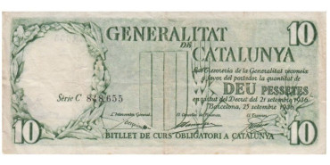 F403D.- GENERALIDAD DE CATALUÑA- 10 Pts 25-9-1936 MBC- SERIE C