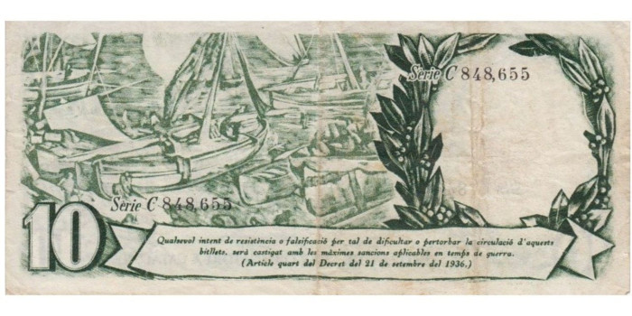 F403D.- GENERALIDAD DE CATALUÑA- 10 Pts 25-9-1936 MBC- SERIE C