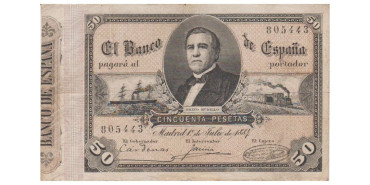 F274B.- ALFONSO XII 50 PTS 1-07-1884. BC