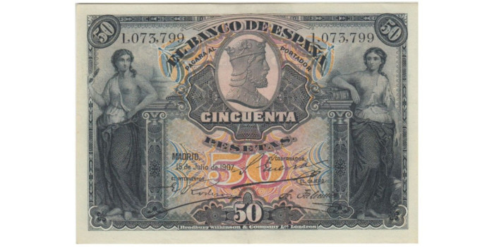 F319F - 50 Pesetas 17-07-1907 EBC-