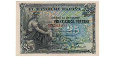 F307E - 25 Pesetas 24-09-1906.  MBC  SERIE A/C