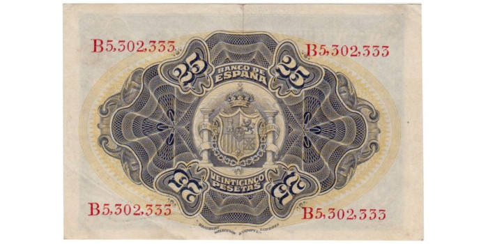 F307E - 25 Pesetas 24-09-1906.  MBC  SERIE A/C