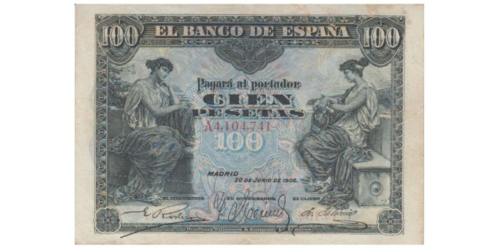F326E.- 100 PESETAS 30-06-1906. MBC SERIE A