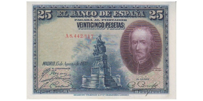 F345K.- 25 PESETAS 15-08-1928. SC  SERIE A