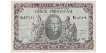 F463E - 100 Peseta 9-1-1940 MBC serie A/H