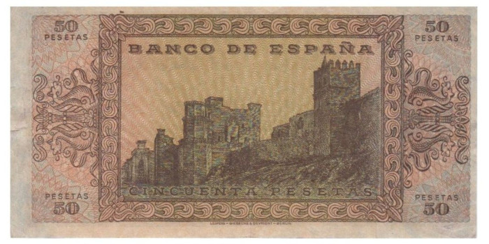 F457G- 50 Peseta 20-5-1938 EBC- serie A/E