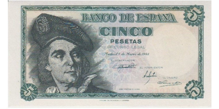F441K- 5 Pesetas 5-3-1948 SC Sin serie