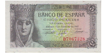 F436K- 5 Pesetas 13-2-1943 SC serie A/J