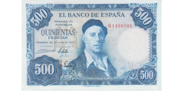 F482I.-500 Pesetas 22 de Julio 1954 EBC+ SERIE A/V